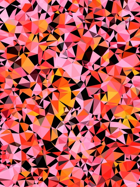 geometric triangle pattern abstract in pink yellow black by Timmy333
