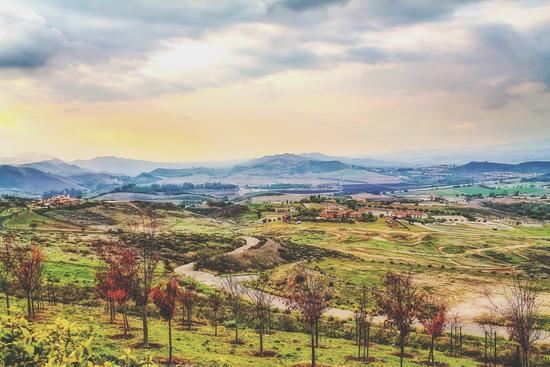 summer sunlight with cloudy sky and rural view by Timmy333