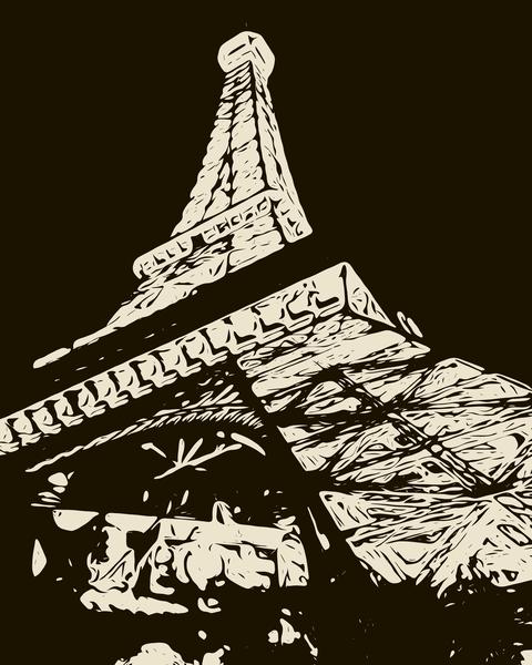 drawing Eiffel Tower, Paris in black and white by Timmy333