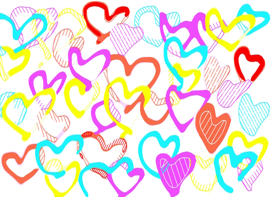 colorful heart shape pattern abstract by Timmy333