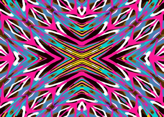 psychedelic geometric graffiti abstract pattern in pink blue yellow brown by Timmy333