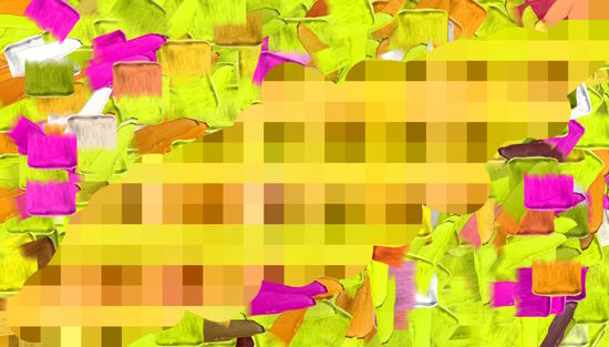green yellow pink brown painting and pixel abstract background by Timmy333