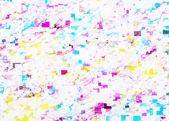 psychedelic geometric square pattern abstract background in pink blue yellow by Timmy333