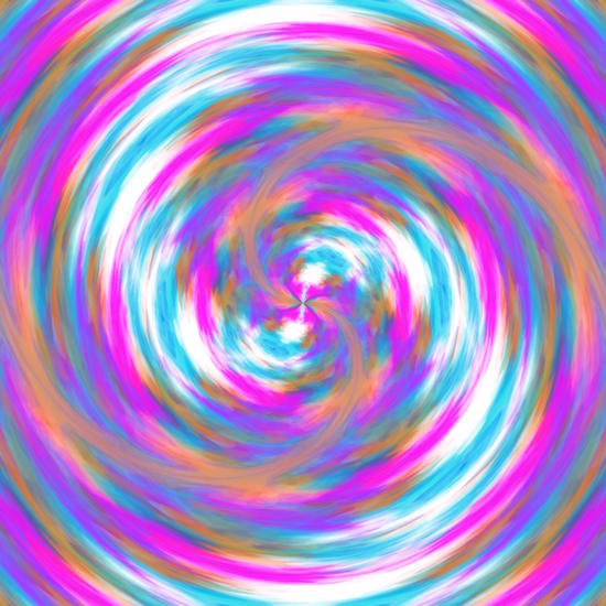 psychedelic circle pattern painting abstract in pink orange blue by Timmy333