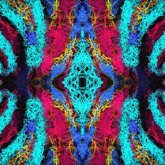 psychedelic graffiti geometric drawing abstract in blue pink yellow brown by Timmy333