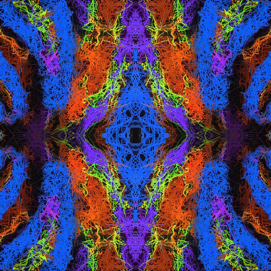 psychedelic graffiti geometric drawing abstract in blue purple orange yellow brown by Timmy333