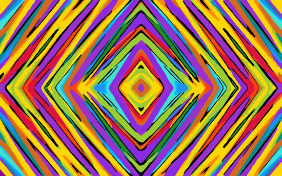 psychedelic geometric graffiti square pattern abstract in blue purple pink yellow green by Timmy333
