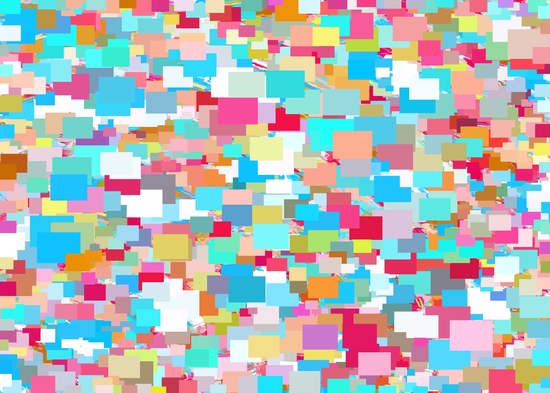 geometric square pixel pattern abstract background in blue pink orange green by Timmy333