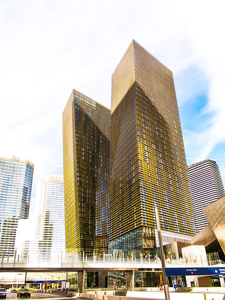 twin yellow buildings at Las Vegas, USA by Timmy333