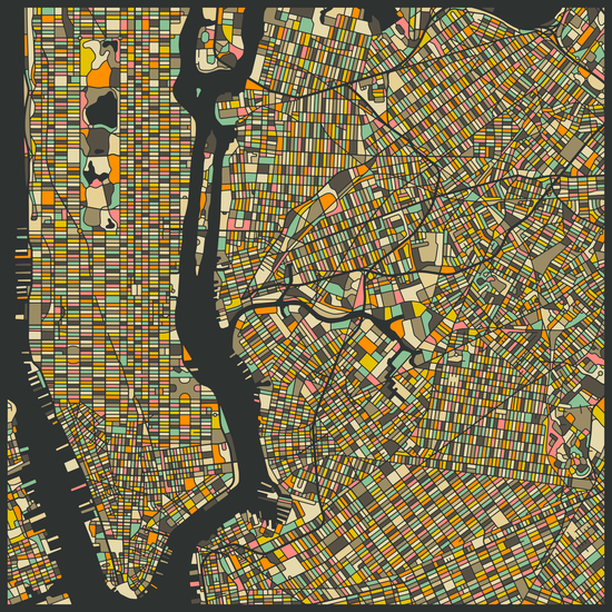 NEW YORK MAP 2 by Jazzberry Blue