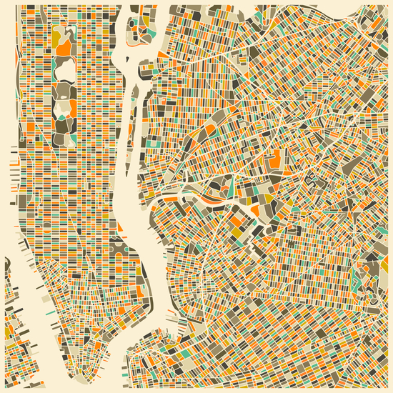 NEW YORK MAP 1 by Jazzberry Blue