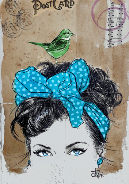 A LITTLE GREEN AND BLUE by loui jover