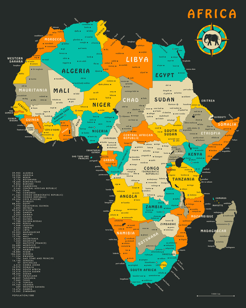 AFRICA MAP by Jazzberry Blue