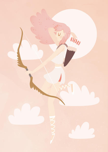 Pink Archer Artemis by Claire Jayne Stamper