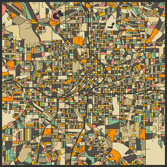 ATLANTA MAP 2 by Jazzberry Blue