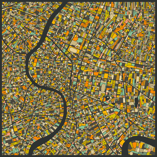 BANGKOK MAP 2 by Jazzberry Blue