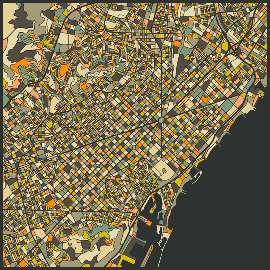 BARCELONA MAP 2 by Jazzberry Blue