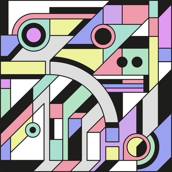 De Stijl Abstract Geometric Artwork by Divotomezove