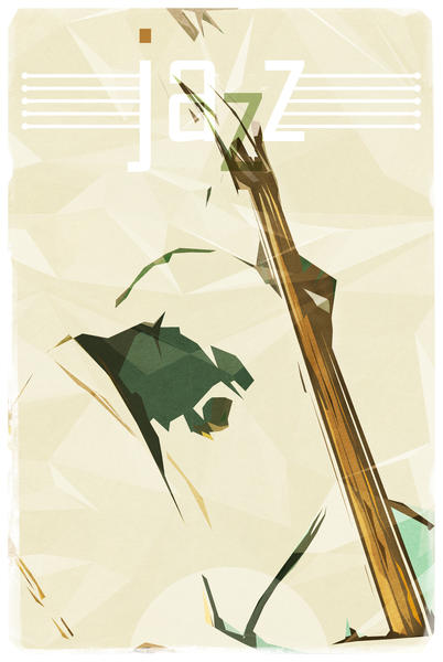 Contrabassist. Jazz Club Poster by cinema4design