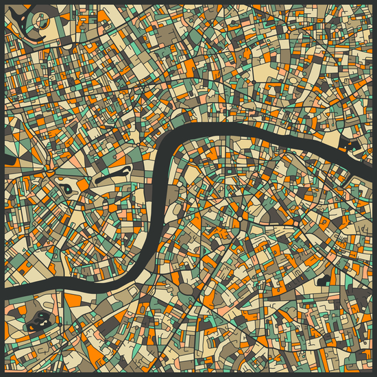 LONDON MAP 2 by Jazzberry Blue