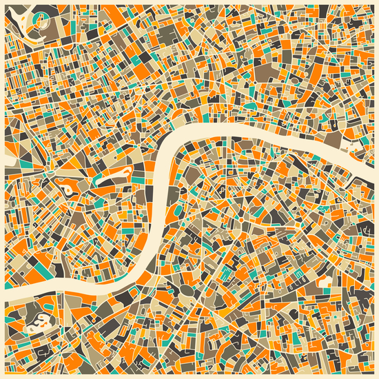 LONDON MAP 1 by Jazzberry Blue