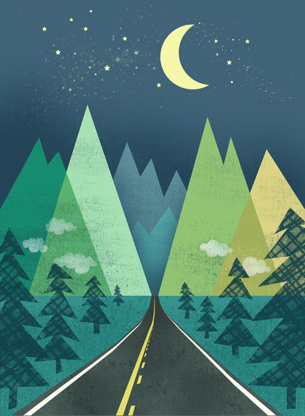 the Long Road at Night by Jenny Tiffany