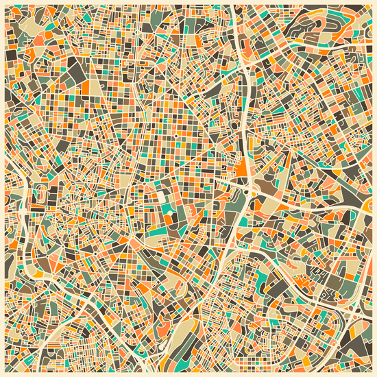 MADRID MAP 1 by Jazzberry Blue