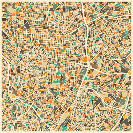 MADRID MAP 1 by Jazzberry Blue