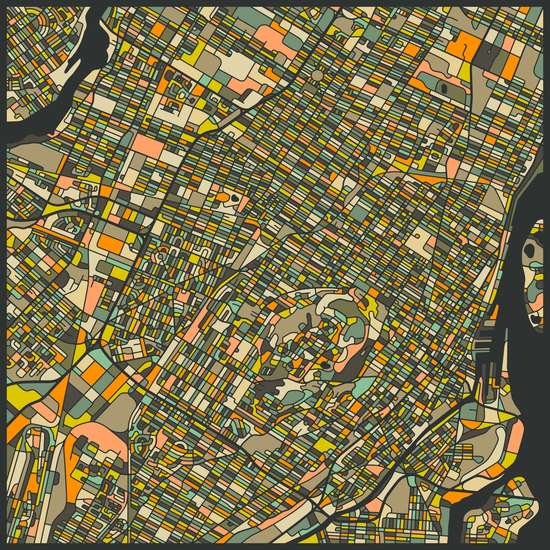 MONTREAL MAP 2 by Jazzberry Blue