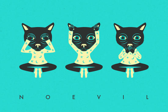 NO EVIL - CATS by Jazzberry Blue