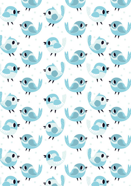Blue Birds Pattern by Claire Jayne Stamper