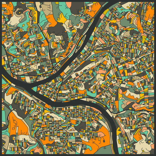 PITTSBURGH MAP 2 by Jazzberry Blue