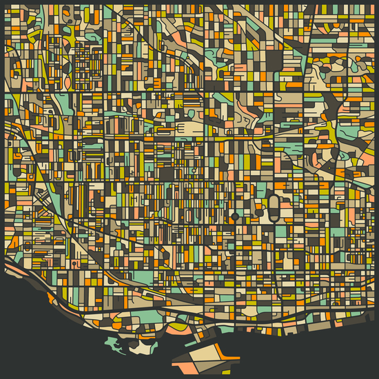 TORONTO MAP 2 by Jazzberry Blue