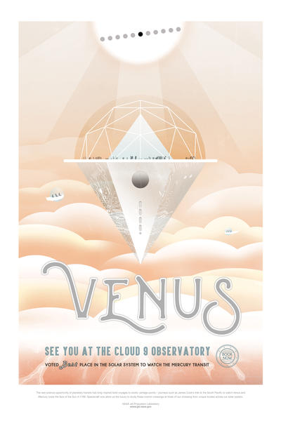 Venus: See You at the Cloud 9 Observatory - NASA JPL Space Tourism Poster by Space Travel