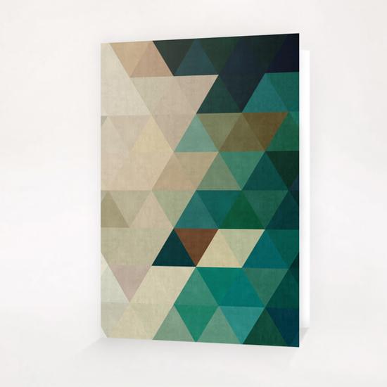 Green Triangular Pattern Greeting Card & Postcard by Vitor Costa