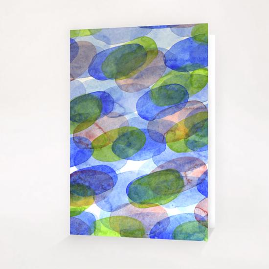 Green Blue Red Ovals Greeting Card & Postcard by Heidi Capitaine
