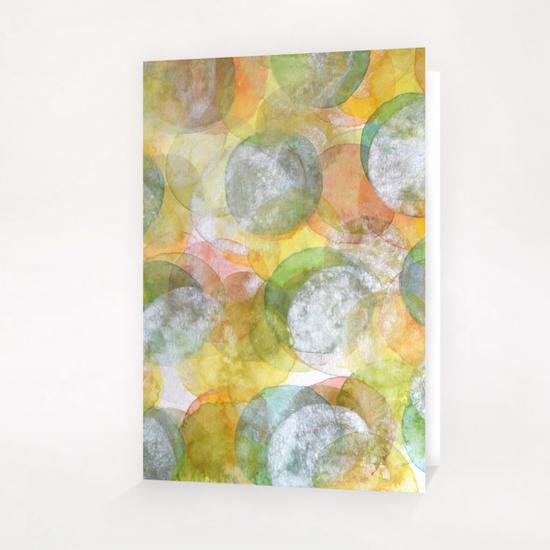Silver Green Yellow Circles Greeting Card & Postcard by Heidi Capitaine