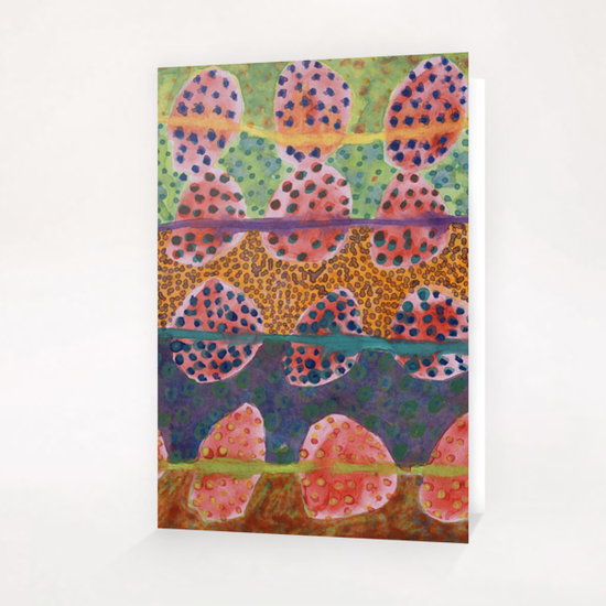 Red Round And Dotted Forms Greeting Card & Postcard by Heidi Capitaine