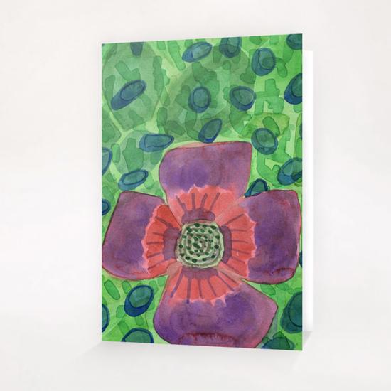 Single Purple Flower Greeting Card & Postcard by Heidi Capitaine