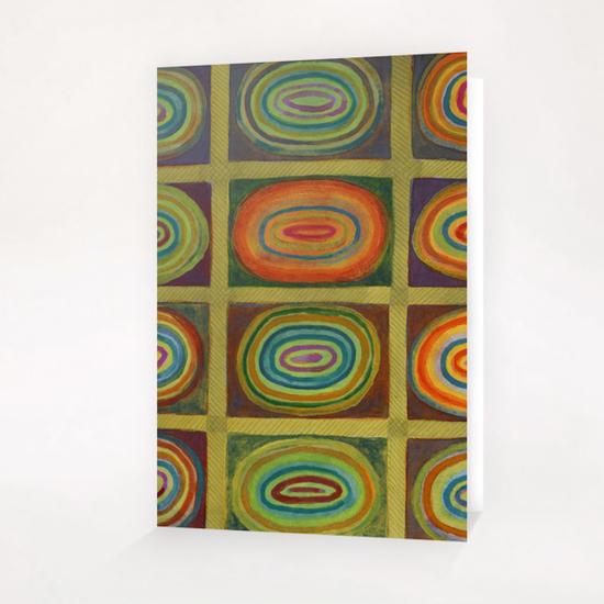 Ringed Ovals within Hatched Grid Greeting Card & Postcard by Heidi Capitaine