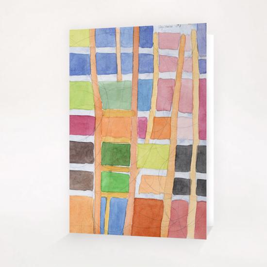 Rectangle Pattern With Sticks Greeting Card & Postcard by Heidi Capitaine