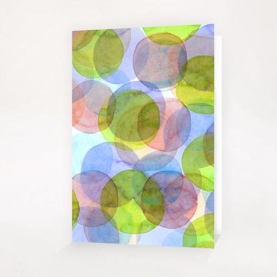 Green Red Blue Circles Greeting Card & Postcard by Heidi Capitaine