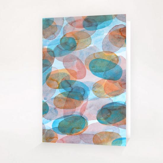 Orange Blue Red Ovals Greeting Card & Postcard by Heidi Capitaine