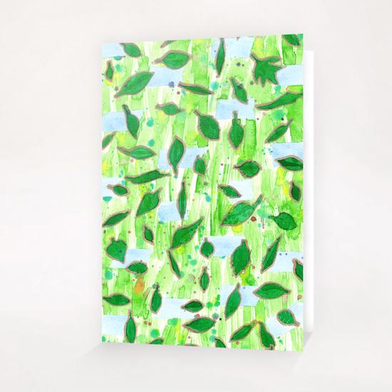 Modern Fresh Leaves Pattern in High Format  Greeting Card & Postcard by Heidi Capitaine
