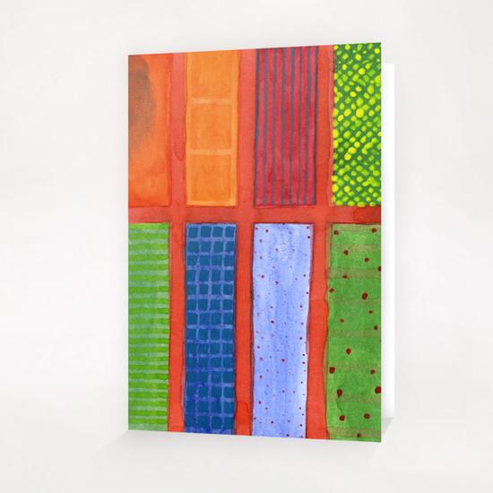 Large rectangle Fields between red Grid  Greeting Card & Postcard by Heidi Capitaine