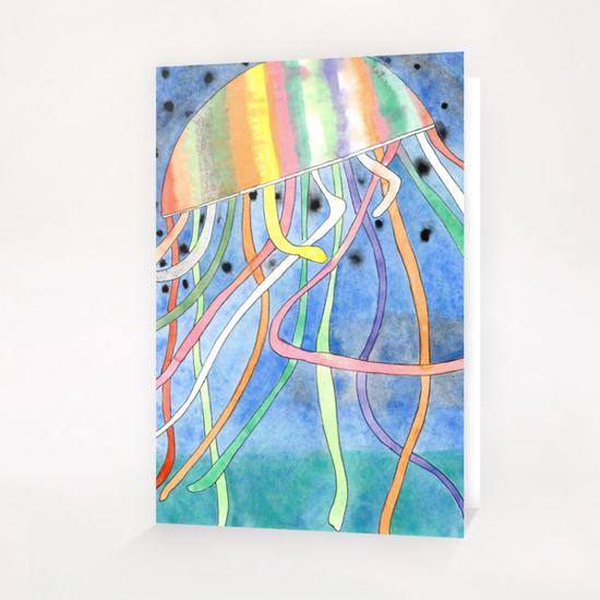 Rainbow Colored Jelly Fish  Greeting Card & Postcard by Heidi Capitaine