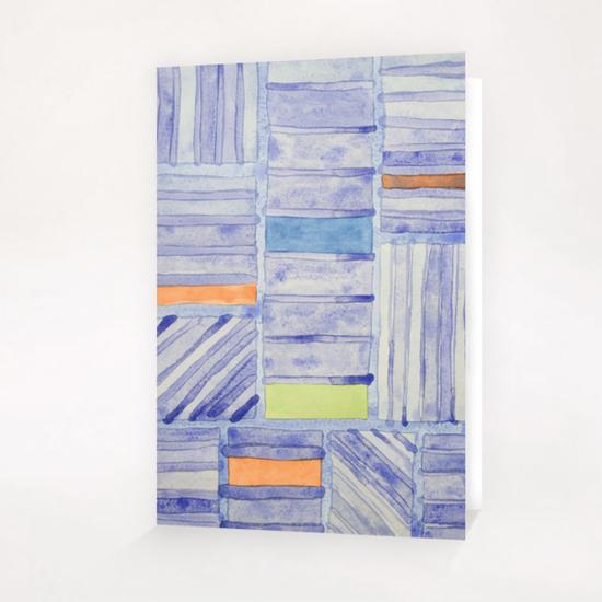 Blue Panel with Colorful Rectangles  Greeting Card & Postcard by Heidi Capitaine