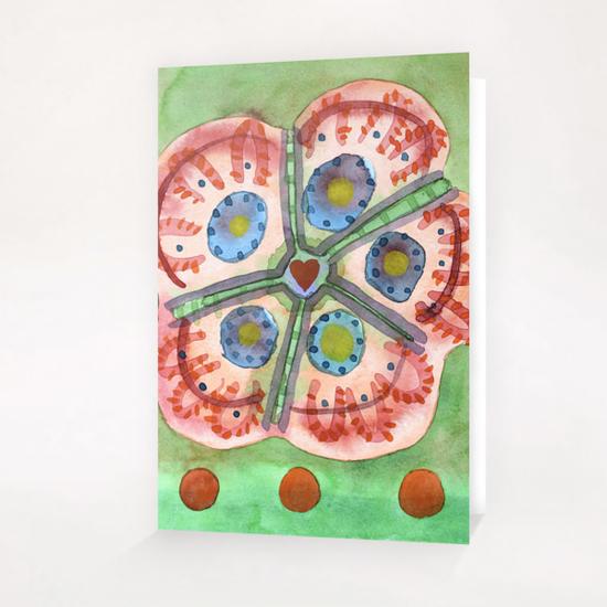 Tender Folcloristic Heart Blossom  Greeting Card & Postcard by Heidi Capitaine