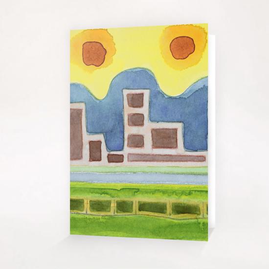 Surreal Simplified Cityscape  Greeting Card & Postcard by Heidi Capitaine