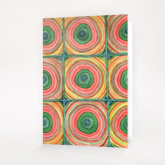 Grid with Psychedelic Rings  Greeting Card & Postcard by Heidi Capitaine